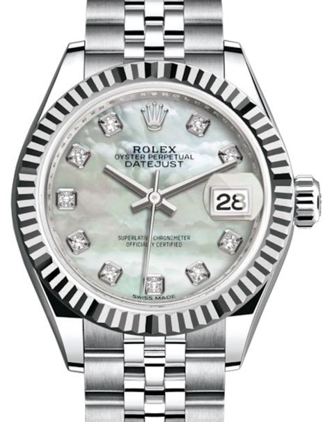 rolex lady-datejust 28 white gold & diamonds|rolex datejust 28 price.